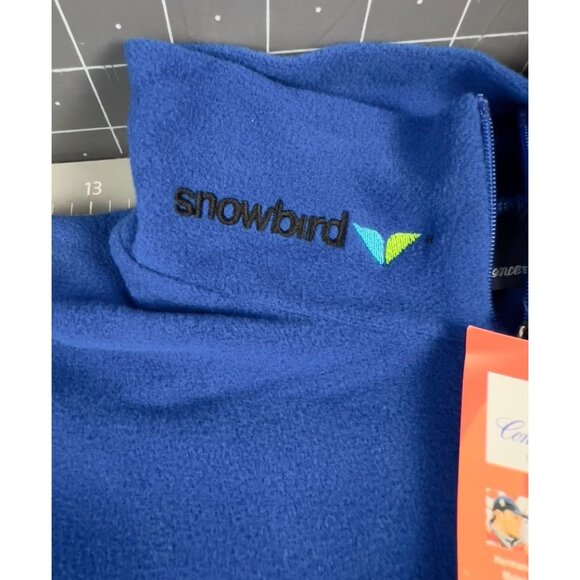 Conte Of Florence Men's Fleece Pullover Mock Neck Top Sz. L Blue "Snowbird" - Picture 4 of 8